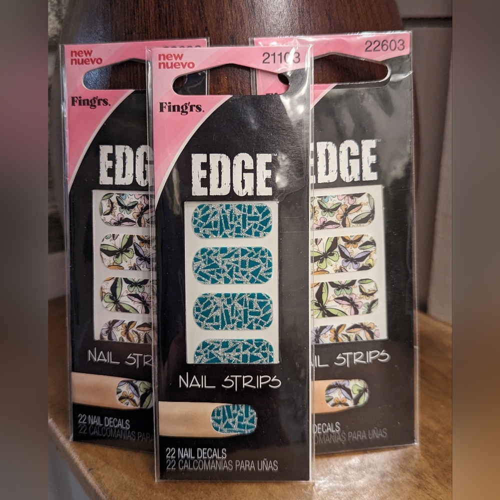 Fing'rs Edge Nail Decal Strips Bundle of 3